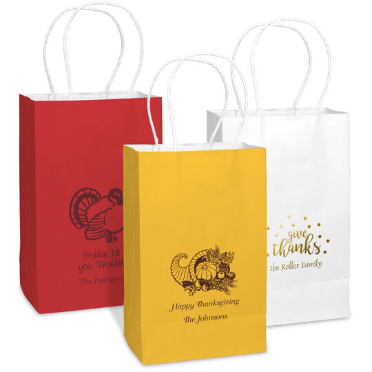 Design Your Own Thanksgiving Medium Twisted Handled Bags